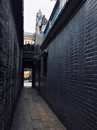 Empty alley amidst buildings in city