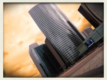 Low angle view of modern building against sky