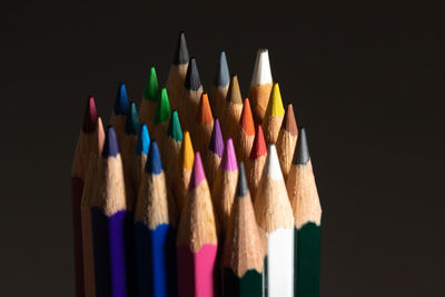 Close-up of colored pencils