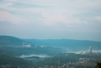 High angle view of townscape against sky