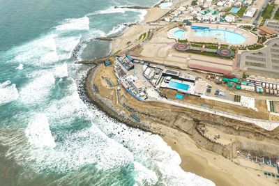 High angle view of beach