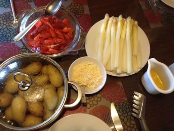Close-up of meal served in plate