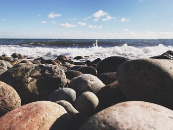 View of rocks on beach