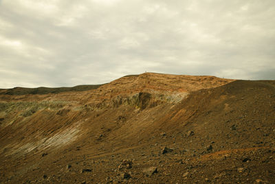 Scenic view of arid landscape against sky