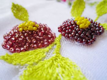 Close-up of floral pattern on textile