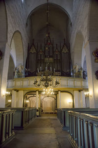 View of illuminated cathedral in building