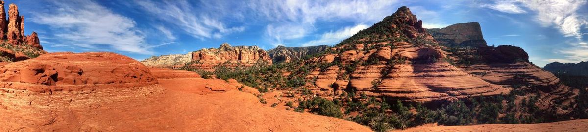 Panoramic view of mountains against sky