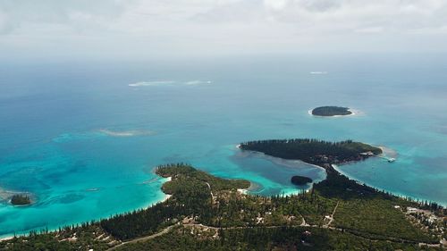 High angle view of sea against sky