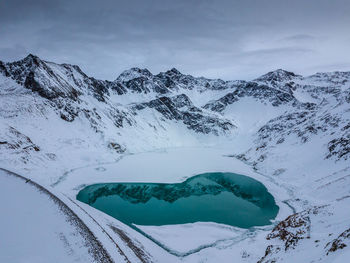 Scenic view of snowcapped mountain