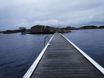 Pier over sea against sky