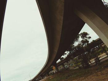 Low angle view of bridge against sky