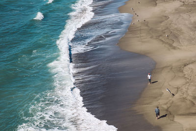 High angle view of beach