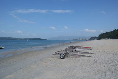 Scenic view of beach against sky