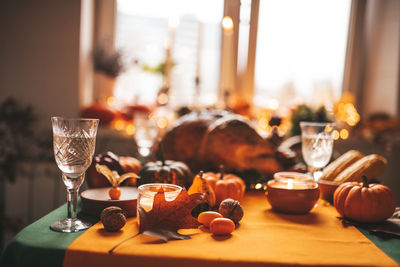 Close-up of food on table