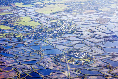 Full frame shot of agricultural landscape