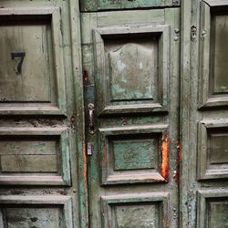 Full frame shot of weathered door