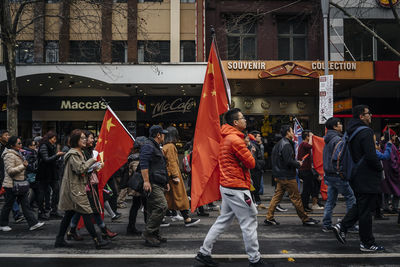 People walking on street