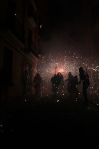 Correfoc parties, typical with firecrackers and lights in the towns