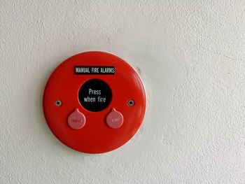 Close-up of red text on wall