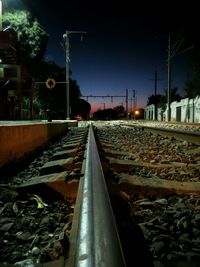 Railroad track at night