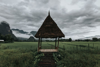 Green rice field and mountain background, vang vieng ,laos