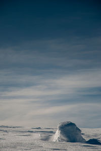 Scenic view of sea against sky during winter