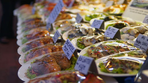 Close-up of food for sale at market stall