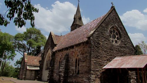 Low angle view of church against sky