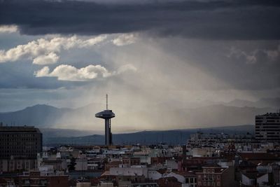 High angle view of buildings in city