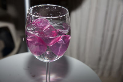 Close-up of drink in glass on table