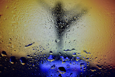 Full frame shot of wet glass