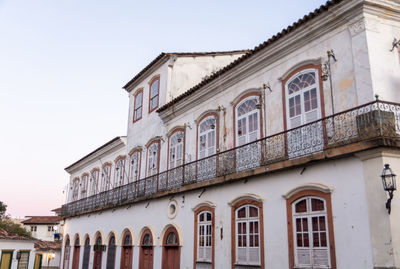 Low angle view of building against clear sky