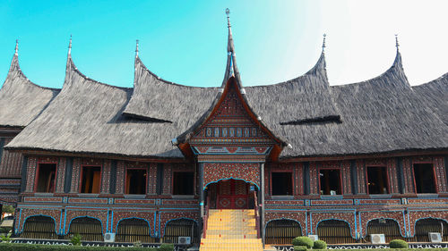 Low angle view of temple building against sky