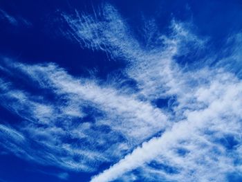 Low angle view of vapor trail in sky