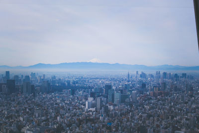 Aerial view of buildings in city