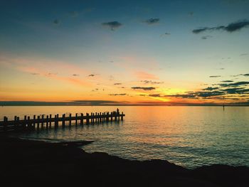 Scenic view of sunset over sea