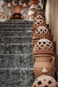 Close-up of terracotta handicraft, taormina sicily italy