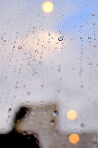 Full frame shot of wet glass window