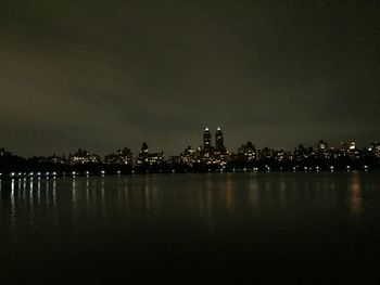 Illuminated city at night