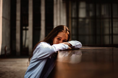 Young woman looking away