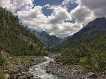 Scenic view of mountains against sky