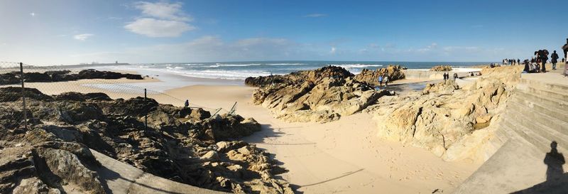 Panoramic view of beach against sky