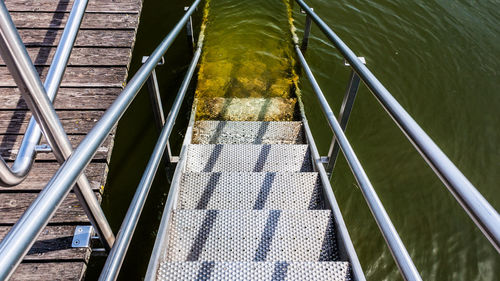 Railroad tracks by water