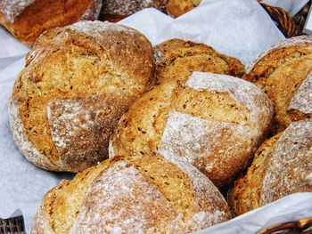 High angle view of bread in store