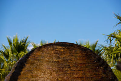 Low angle view of plants growing on field against clear sky