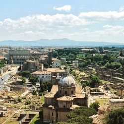 High angle view of buildings in rome