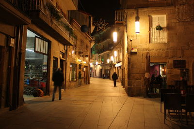 View of illuminated lights at night