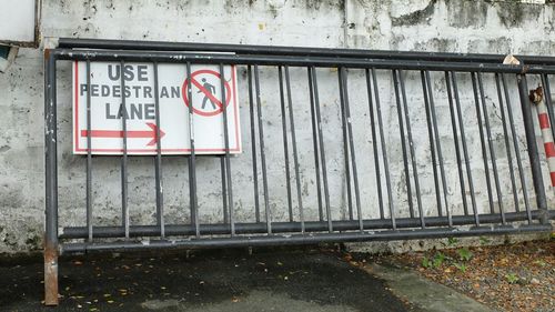 Close-up of text on wall