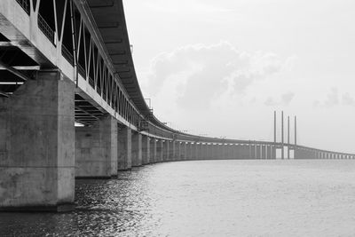 Low angle view of suspension bridge