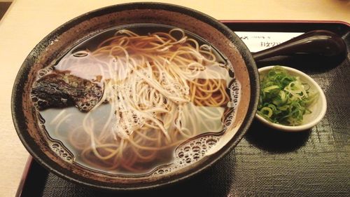 Food in bowl on table